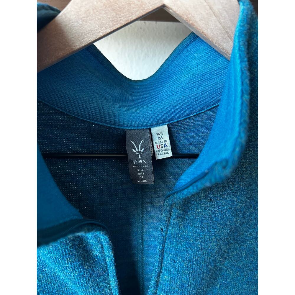 Ibex Merino Wool Full Zip Fleece Vest Teal Blue Women's Size M Medium Outdoor - Picture 3 of 5